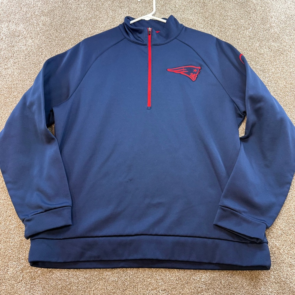 Nike NFL New England Patriots Dri-Fit 1/4 Zip Pullover Mens Large NFL Football